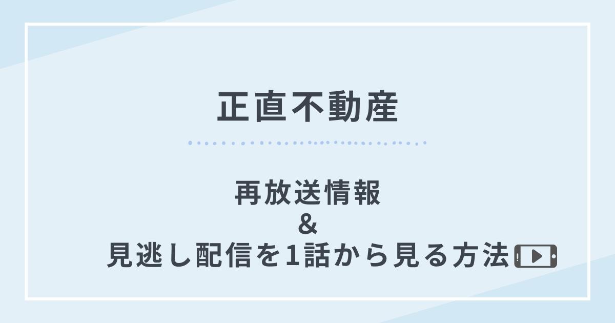 正直不動産再放送見逃し配信